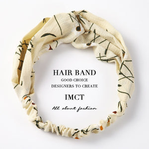 Women Hair Accessories for Baby Fashion Headband Fabric Cross Knotted Bow Chiffon Floral Hair Band Korea Headdress ladies Hoop