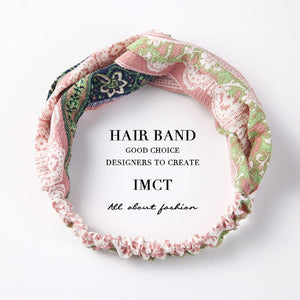 Women Hair Accessories for Baby Fashion Headband Fabric Cross Knotted Bow Chiffon Floral Hair Band Korea Headdress ladies Hoop