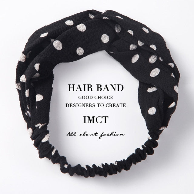 Women Hair Accessories for Baby Fashion Headband Fabric Cross Knotted Bow Chiffon Floral Hair Band Korea Headdress ladies Hoop