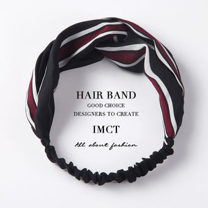 Women Hair Accessories for Baby Fashion Headband Fabric Cross Knotted Bow Chiffon Floral Hair Band Korea Headdress ladies Hoop