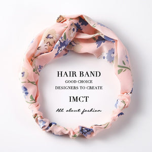 Women Hair Accessories for Baby Fashion Headband Fabric Cross Knotted Bow Chiffon Floral Hair Band Korea Headdress ladies Hoop