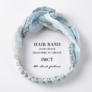 Women Hair Accessories for Baby Fashion Headband Fabric Cross Knotted Bow Chiffon Floral Hair Band Korea Headdress ladies Hoop