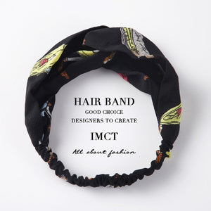 Women Hair Accessories for Baby Fashion Headband Fabric Cross Knotted Bow Chiffon Floral Hair Band Korea Headdress ladies Hoop