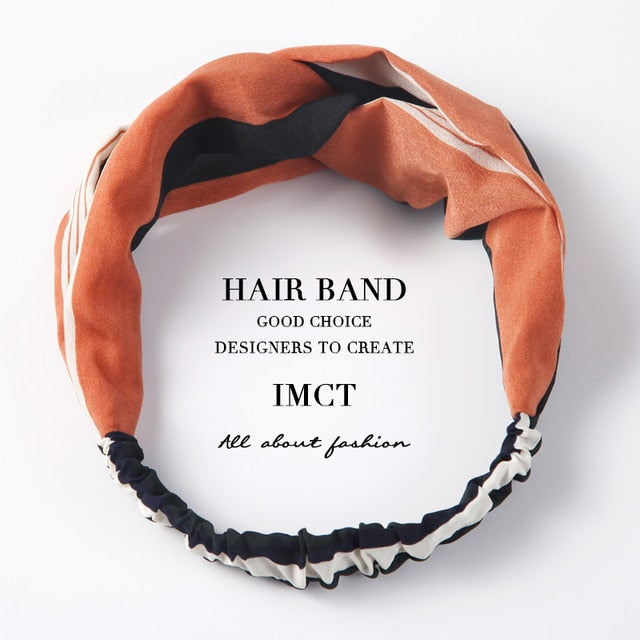 Women Hair Accessories for Baby Fashion Headband Fabric Cross Knotted Bow Chiffon Floral Hair Band Korea Headdress ladies Hoop
