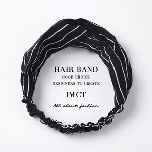 Women Hair Accessories for Baby Fashion Headband Fabric Cross Knotted Bow Chiffon Floral Hair Band Korea Headdress ladies Hoop