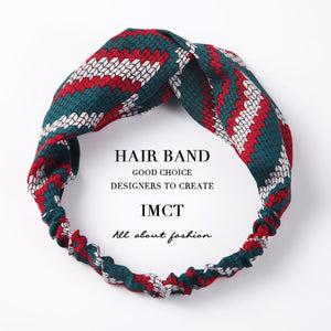 Women Hair Accessories for Baby Fashion Headband Fabric Cross Knotted Bow Chiffon Floral Hair Band Korea Headdress ladies Hoop