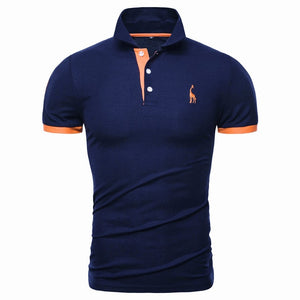 Dropshipping 13 Colors Brand Quality Cotton Polos Men Embroidery Polo Giraffe Shirt Men Casual Patchwork Male Tops Clothing Men