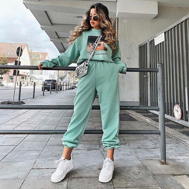 Rockmore Harajuku Joggers Wide Leg SweatPants Women Trousers Plus Size High Waist Pants Streetwear Korean Casual Pant Femme Fall