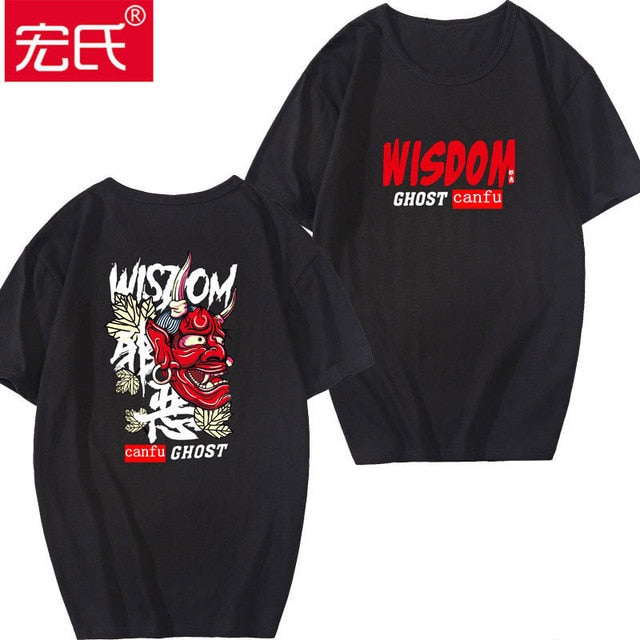 Special Japanese Tide brand short-sleeved men and women summer street hip hop T-shirt Chinese style lovers with half sleeves