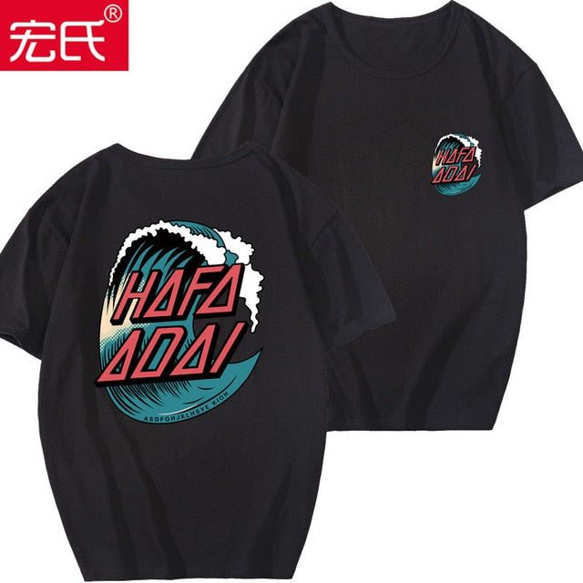 Special Japanese Tide brand short-sleeved men and women summer street hip hop T-shirt Chinese style lovers with half sleeves