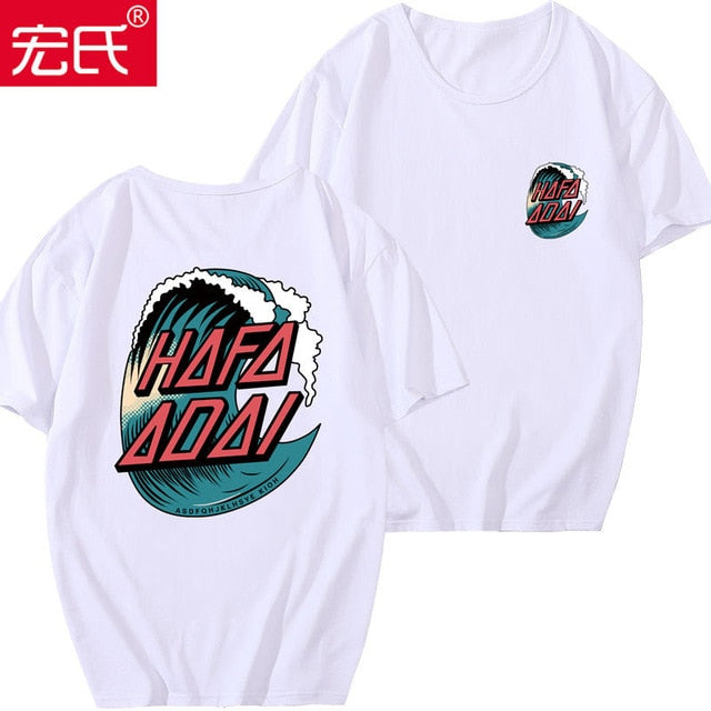 Special Japanese Tide brand short-sleeved men and women summer street hip hop T-shirt Chinese style lovers with half sleeves