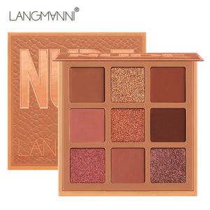 9 Colors Nude Eyeshadow Kit Matte Glitter Eyeshadow Palette Makeup Diamond Glitter Metallic Shiny Nude Eye Pigment Cosmetics