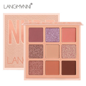 9 Colors Nude Eyeshadow Kit Matte Glitter Eyeshadow Palette Makeup Diamond Glitter Metallic Shiny Nude Eye Pigment Cosmetics