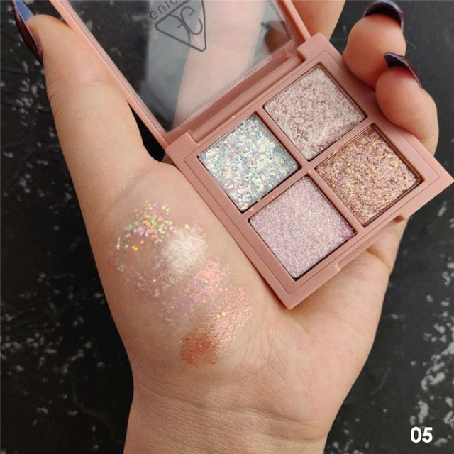 9 Colors Nude Eyeshadow Kit Matte Glitter Eyeshadow Palette Makeup Diamond Glitter Metallic Shiny Nude Eye Pigment Cosmetics