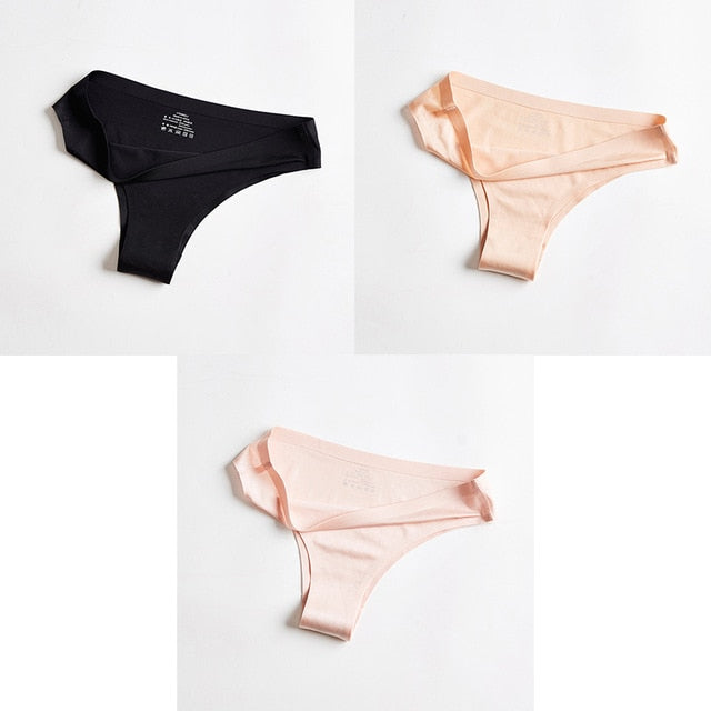 Panties Woman Underwear Sexy Seamless Sports Female T-back G-string Thongs For Woman Underwear Ice Silk Seamless Female Panties