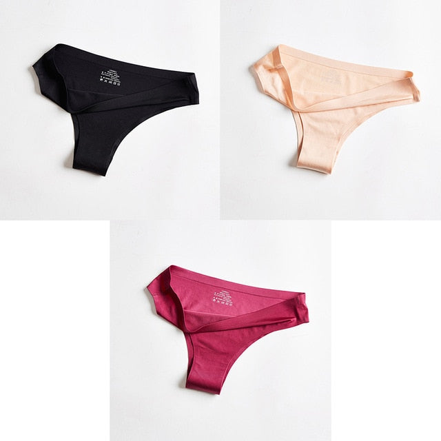 Panties Woman Underwear Sexy Seamless Sports Female T-back G-string Thongs For Woman Underwear Ice Silk Seamless Female Panties