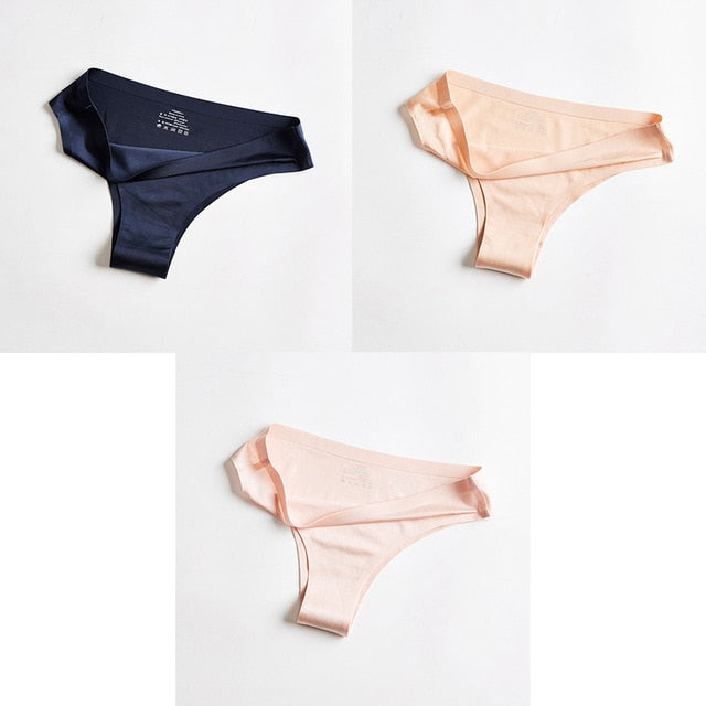 Panties Woman Underwear Sexy Seamless Sports Female T-back G-string Thongs For Woman Underwear Ice Silk Seamless Female Panties