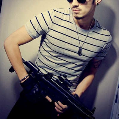 Summer Fashion Men's T Shirt Casual Patchwork Short Sleeve T Shirt Mens Clothing Trend Casual Slim Fit Hip-Hop Top Tees 5XL