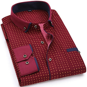 2020 Men Fashion Casual Long Sleeved Printed shirt Slim Fit Male Social Business Dress Shirt Brand Men Clothing Soft Comfortable