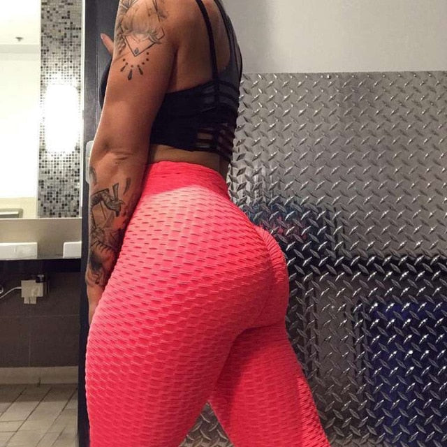 2020 New Bumps Style Leggings Put Hip Fold Elastic High Waist Legging Breathable Slim Pants indoor Sports