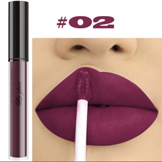 Professional Makeup Velvet Nude Lip gloss Waterproof Liquid Matte Lipstick Long lasting Black Lipstick Set Korean Cosmetics