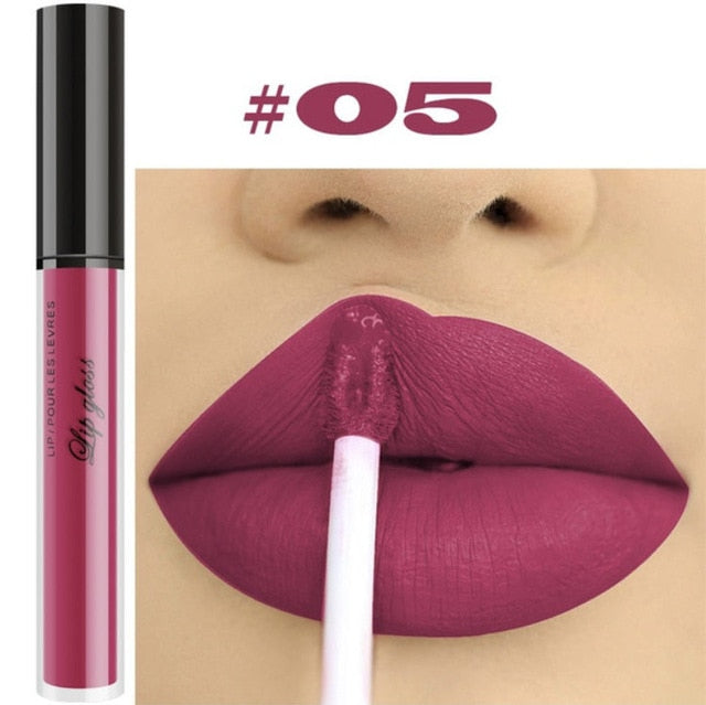 Professional Makeup Velvet Nude Lip gloss Waterproof Liquid Matte Lipstick Long lasting Black Lipstick Set Korean Cosmetics