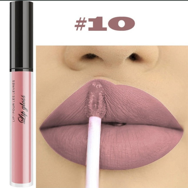 Professional Makeup Velvet Nude Lip gloss Waterproof Liquid Matte Lipstick Long lasting Black Lipstick Set Korean Cosmetics