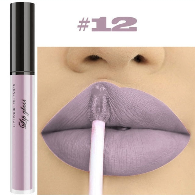 Professional Makeup Velvet Nude Lip gloss Waterproof Liquid Matte Lipstick Long lasting Black Lipstick Set Korean Cosmetics