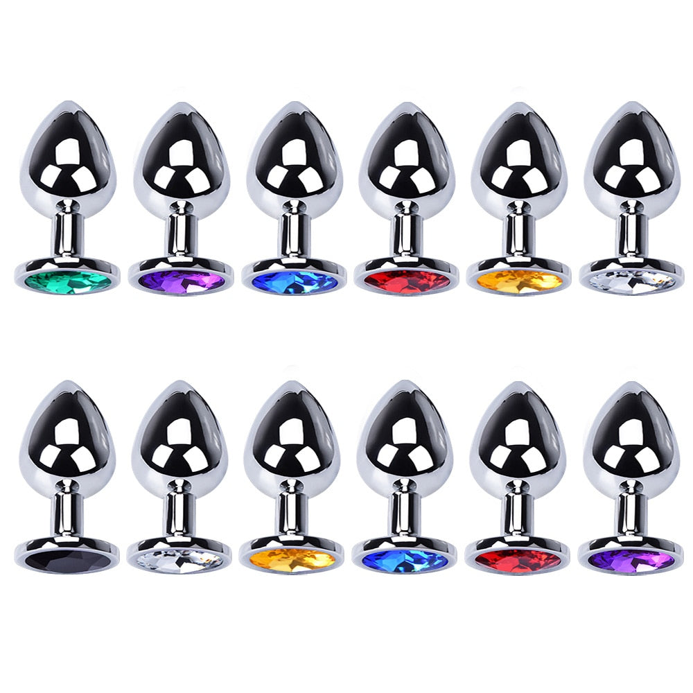 Anal Plug Sex Toys Stainless Smooth Steel Butt Plug Tail Crystal Jewelry Trainer For Women/Man Anal Dildo Adults Sex Shop SHAKI