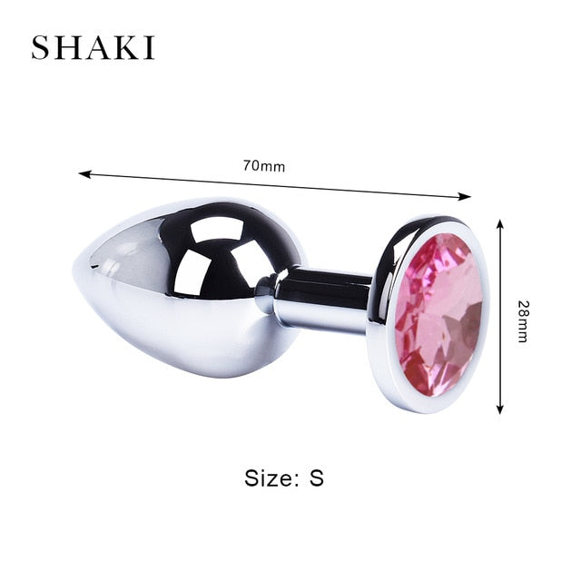 Anal Plug Sex Toys Stainless Smooth Steel Butt Plug Tail Crystal Jewelry Trainer For Women/Man Anal Dildo Adults Sex Shop SHAKI