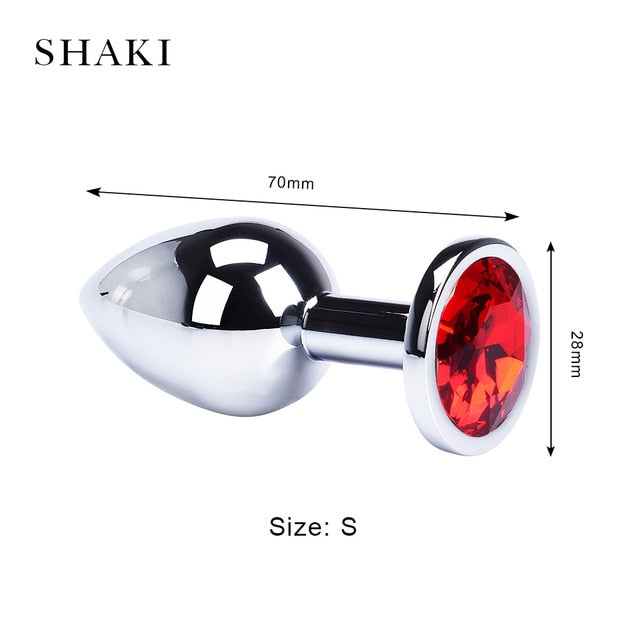 Anal Plug Sex Toys Stainless Smooth Steel Butt Plug Tail Crystal Jewelry Trainer For Women/Man Anal Dildo Adults Sex Shop SHAKI