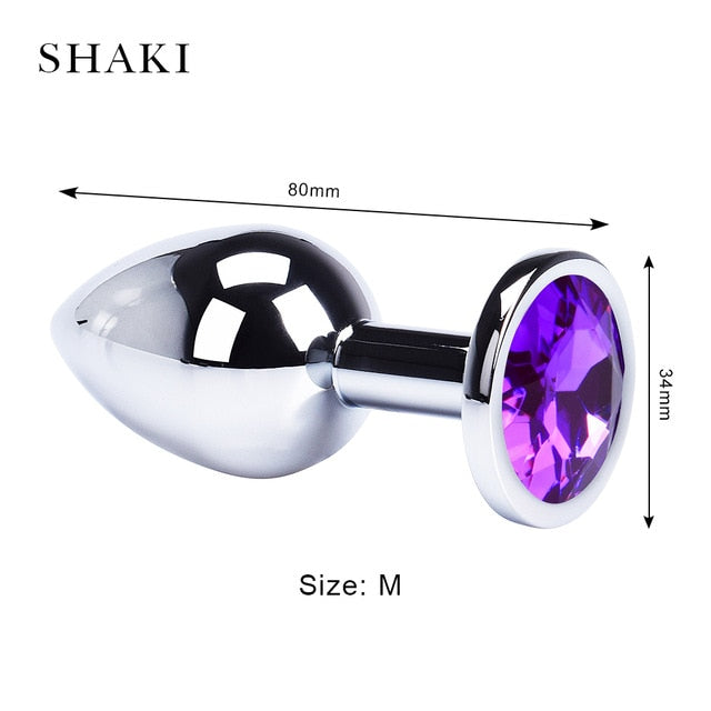 Anal Plug Sex Toys Stainless Smooth Steel Butt Plug Tail Crystal Jewelry Trainer For Women/Man Anal Dildo Adults Sex Shop SHAKI