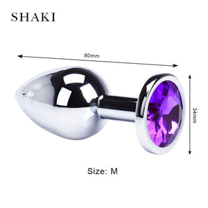 Anal Plug Sex Toys Stainless Smooth Steel Butt Plug Tail Crystal Jewelry Trainer For Women/Man Anal Dildo Adults Sex Shop SHAKI