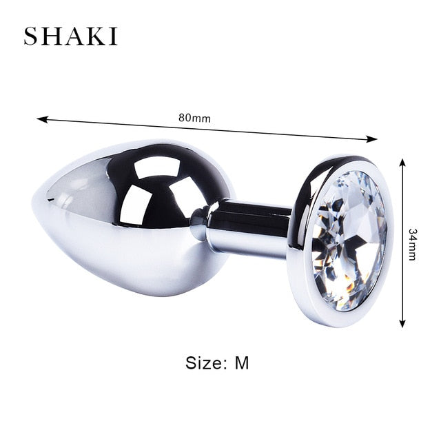 Anal Plug Sex Toys Stainless Smooth Steel Butt Plug Tail Crystal Jewelry Trainer For Women/Man Anal Dildo Adults Sex Shop SHAKI