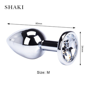 Anal Plug Sex Toys Stainless Smooth Steel Butt Plug Tail Crystal Jewelry Trainer For Women/Man Anal Dildo Adults Sex Shop SHAKI