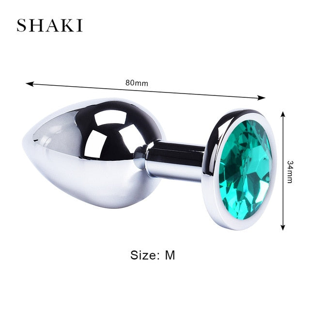 Anal Plug Sex Toys Stainless Smooth Steel Butt Plug Tail Crystal Jewelry Trainer For Women/Man Anal Dildo Adults Sex Shop SHAKI