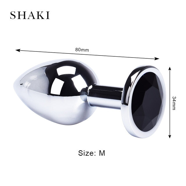 Anal Plug Sex Toys Stainless Smooth Steel Butt Plug Tail Crystal Jewelry Trainer For Women/Man Anal Dildo Adults Sex Shop SHAKI
