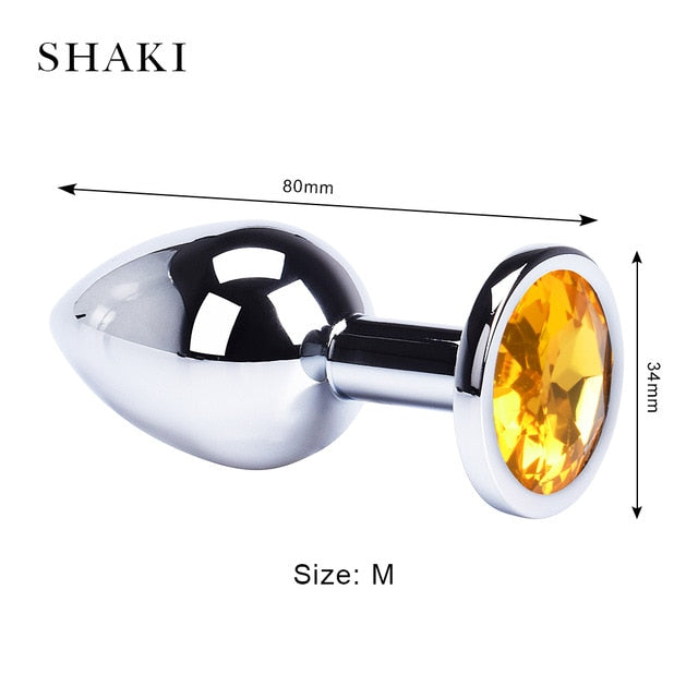 Anal Plug Sex Toys Stainless Smooth Steel Butt Plug Tail Crystal Jewelry Trainer For Women/Man Anal Dildo Adults Sex Shop SHAKI
