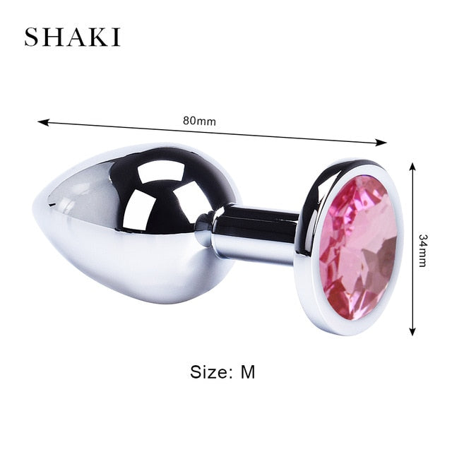 Anal Plug Sex Toys Stainless Smooth Steel Butt Plug Tail Crystal Jewelry Trainer For Women/Man Anal Dildo Adults Sex Shop SHAKI