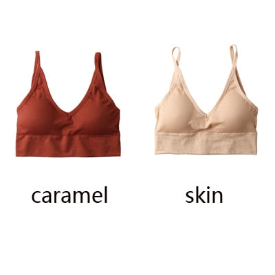 Queenral 2 Pcs Bras For Women Sexy Seamless Bra U Type Backless Bra Push Up Bralette Brassiere Women Bra Soutien Gorge Femme