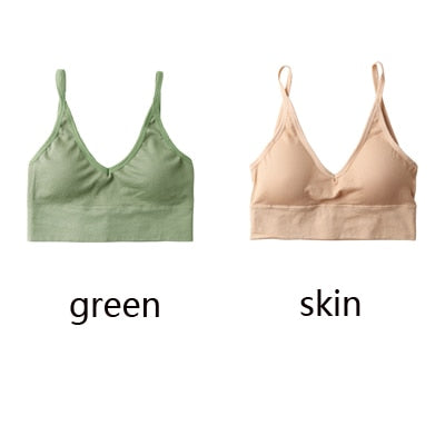 Queenral 2 Pcs Bras For Women Sexy Seamless Bra U Type Backless Bra Push Up Bralette Brassiere Women Bra Soutien Gorge Femme