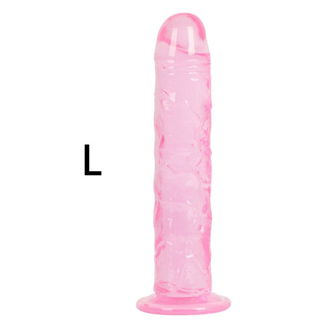 Erotic Soft Jelly Dildo Anal Butt Plug Realistic Penis Strong Suction Cup Dick Toy for Adult G-spot Orgasm Sex Toys for Woman