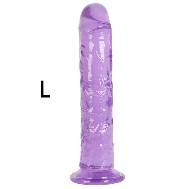 Erotic Soft Jelly Dildo Anal Butt Plug Realistic Penis Strong Suction Cup Dick Toy for Adult G-spot Orgasm Sex Toys for Woman