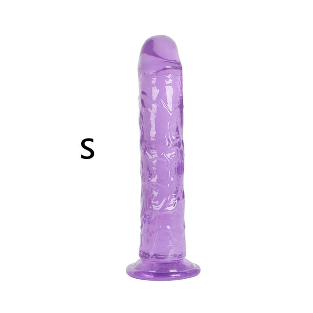 Erotic Soft Jelly Dildo Anal Butt Plug Realistic Penis Strong Suction Cup Dick Toy for Adult G-spot Orgasm Sex Toys for Woman