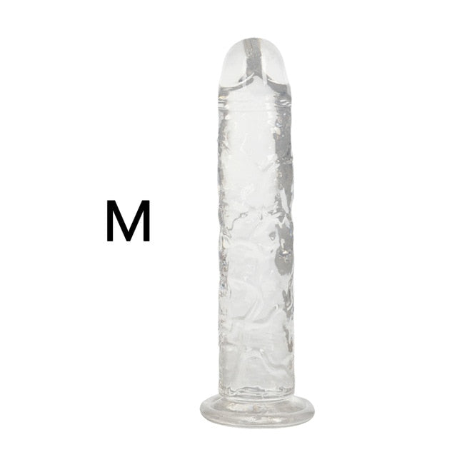 Erotic Soft Jelly Dildo Anal Butt Plug Realistic Penis Strong Suction Cup Dick Toy for Adult G-spot Orgasm Sex Toys for Woman