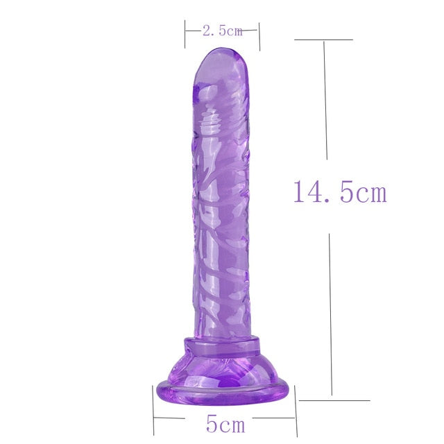 Erotic Soft Jelly Dildo Anal Butt Plug Realistic Penis Strong Suction Cup Dick Toy for Adult G-spot Orgasm Sex Toys for Woman