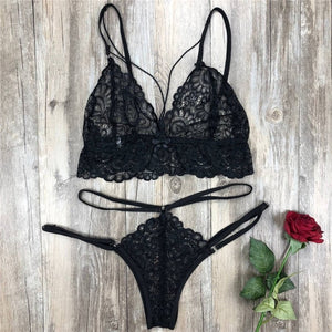 Women's Sexy Lingerie Sexy Bra Set Quality Polyester Lace Lingerie Set Babydoll Comfortable and Breathable Underwear Set