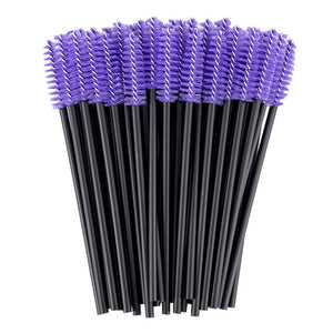 zwellbe Good Quality Disposable 50 Pcs/Pack Crystal Eyelash Makeup Brush  Diamond Handle Mascara Wands Eyelash Extension Tool