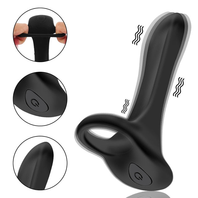 Couple G-Spot Vibrator With Cockring Penis Erection Long Lasting Vagina Clitoris Stimulate Nipples Massager Orgasm Adult Sex Toy