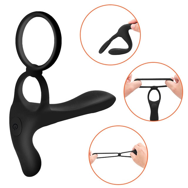 Couple G-Spot Vibrator With Cockring Penis Erection Long Lasting Vagina Clitoris Stimulate Nipples Massager Orgasm Adult Sex Toy